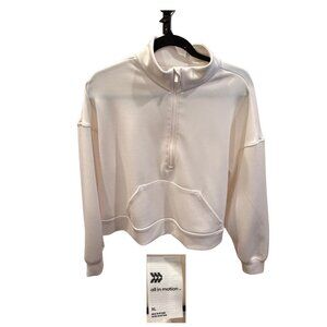 All in Motion Cream Quarter-Zip Pullover Sweatshirt – Size XL – Cropped